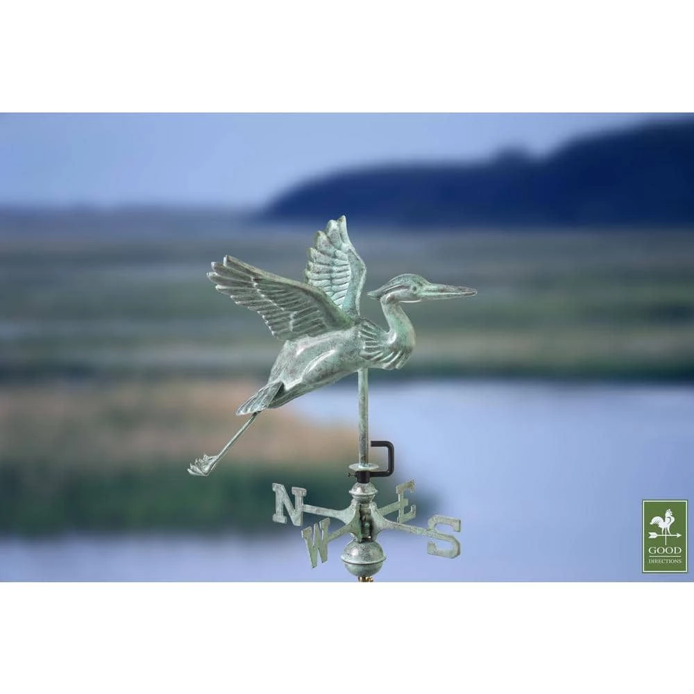 Good Directions Blue Heron Cottage Weathervane - Blue Verde Copper with Roof Mount 7 Good Directions Blue Heron Cottage Weathervane - Blue Verde Copper with Roof Mount - Image 5