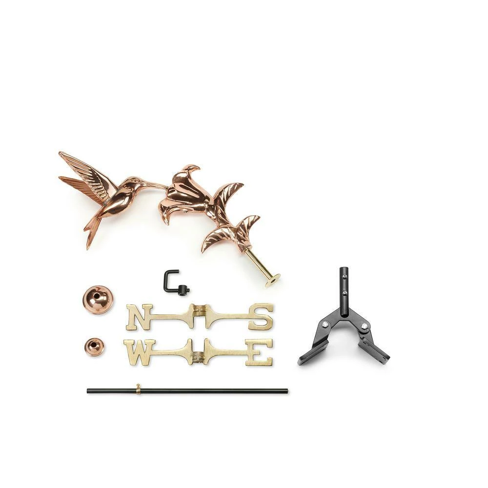Good Directions Hummingbird Cottage Weathervane - Pure Copper with Roof Mount 4 Good Directions Hummingbird Cottage Weathervane - Pure Copper with Roof Mount - Image 2