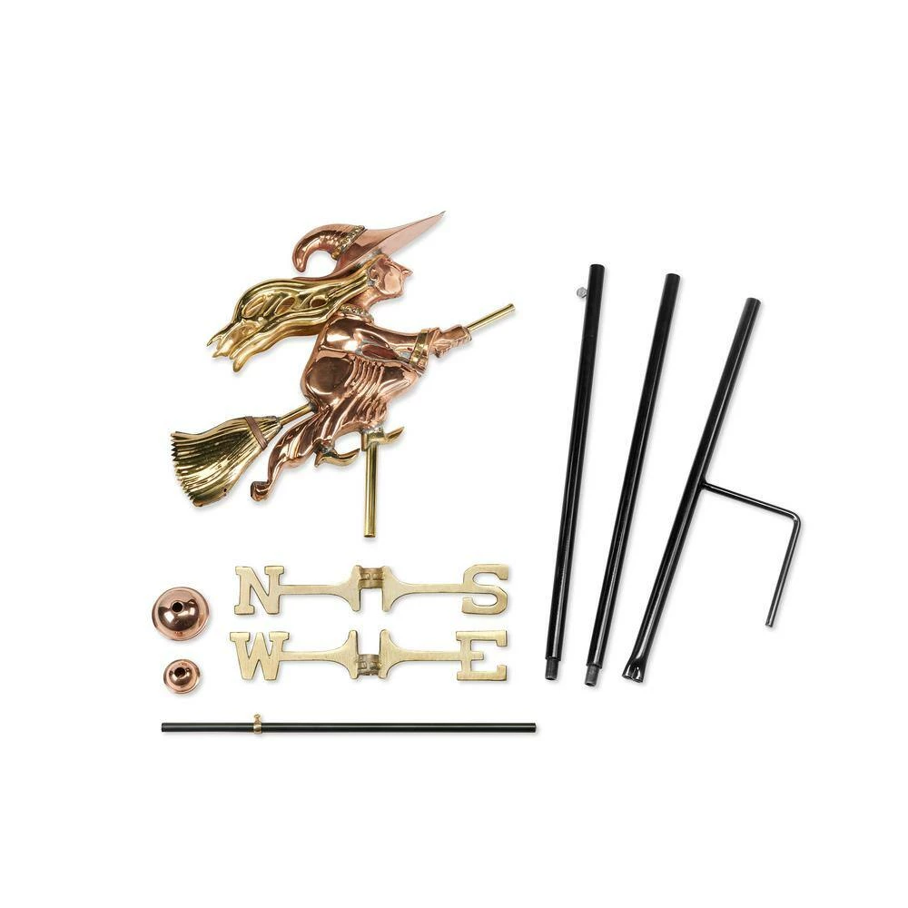 Good Directions Witch Garden Weathervane - Pure Copper with Garden Pole 4 Good Directions Witch Garden Weathervane - Pure Copper with Garden Pole - Image 2
