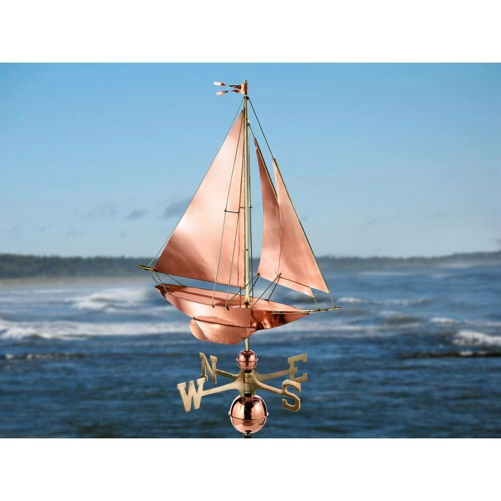 Good Directions Racing Sloop Weathervane - Pure Copper 7 Good Directions Racing Sloop Weathervane - Pure Copper - Image 5