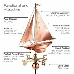 Good Directions Racing Sloop Weathervane - Pure Copper 9 Good Directions Racing Sloop Weathervane - Pure Copper -Cheap Good Directions Store good directions weathervanes 909p c3 1000
