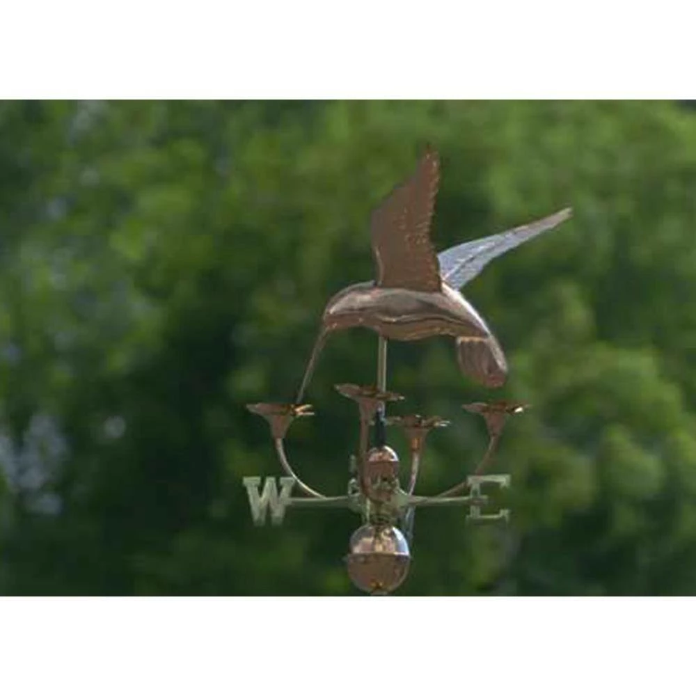 Good Directions Hummingbird with Flowers Weathervane - Pure Copper 8 Good Directions Hummingbird with Flowers Weathervane - Pure Copper - Image 6