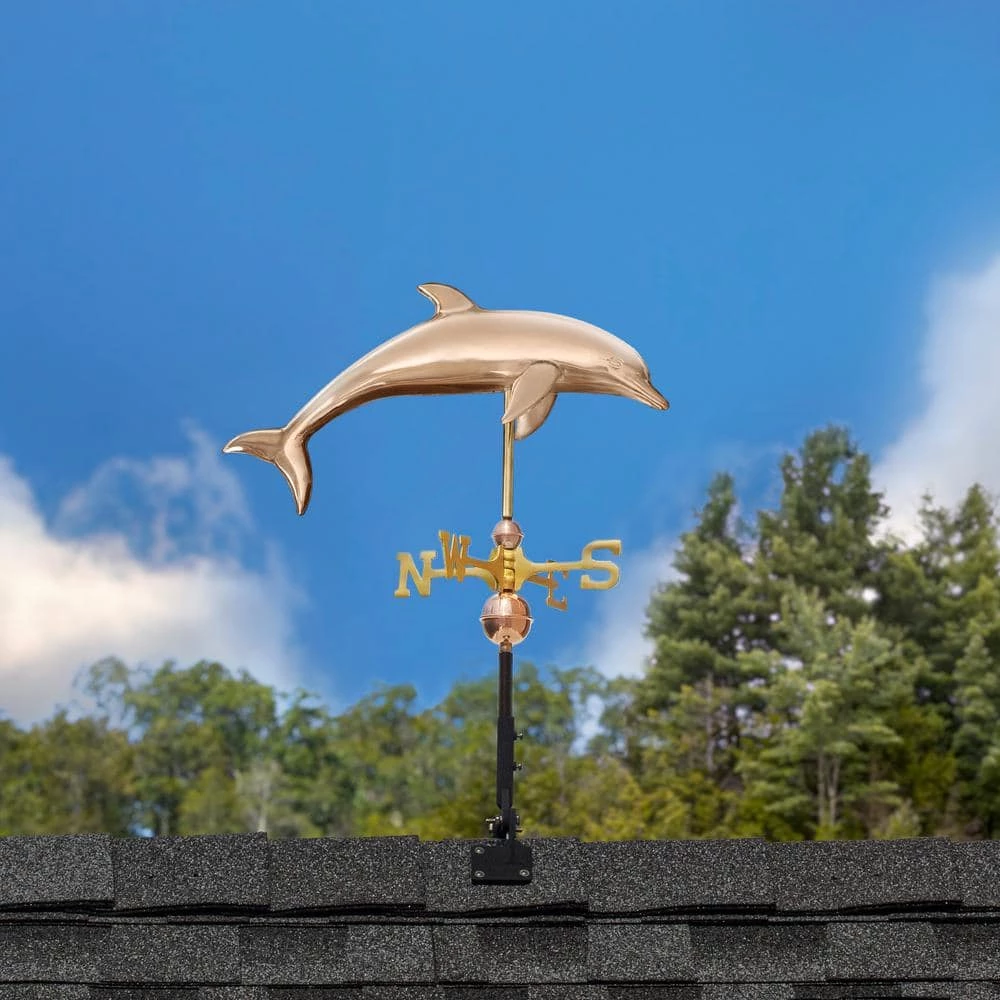 Good Directions Pure Copper Dolphin Weathervane 8 Good Directions Pure Copper Dolphin Weathervane - Image 6