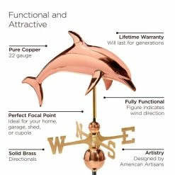 Good Directions Pure Copper Dolphin Weathervane 13 Good Directions Pure Copper Dolphin Weathervane -Cheap Good Directions Store good directions weathervanes 9507p 4f 1000