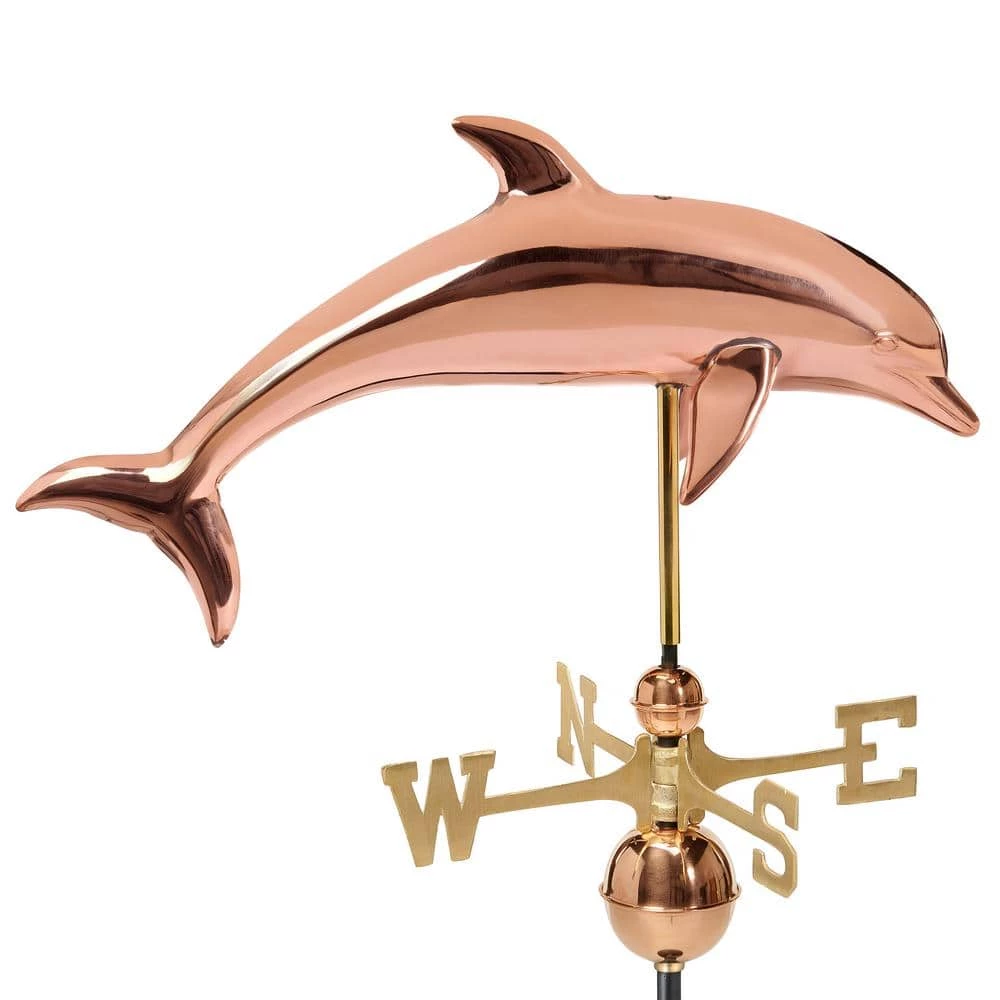 Good Directions Pure Copper Dolphin Weathervane 3 Good Directions Pure Copper Dolphin Weathervane