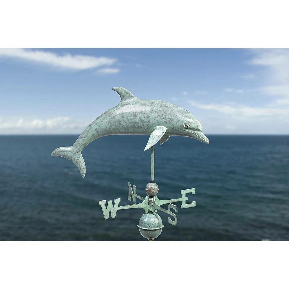 Good Directions Dolphin Weathervane - Blue Verde Copper 7 Good Directions Dolphin Weathervane - Blue Verde Copper - Image 5