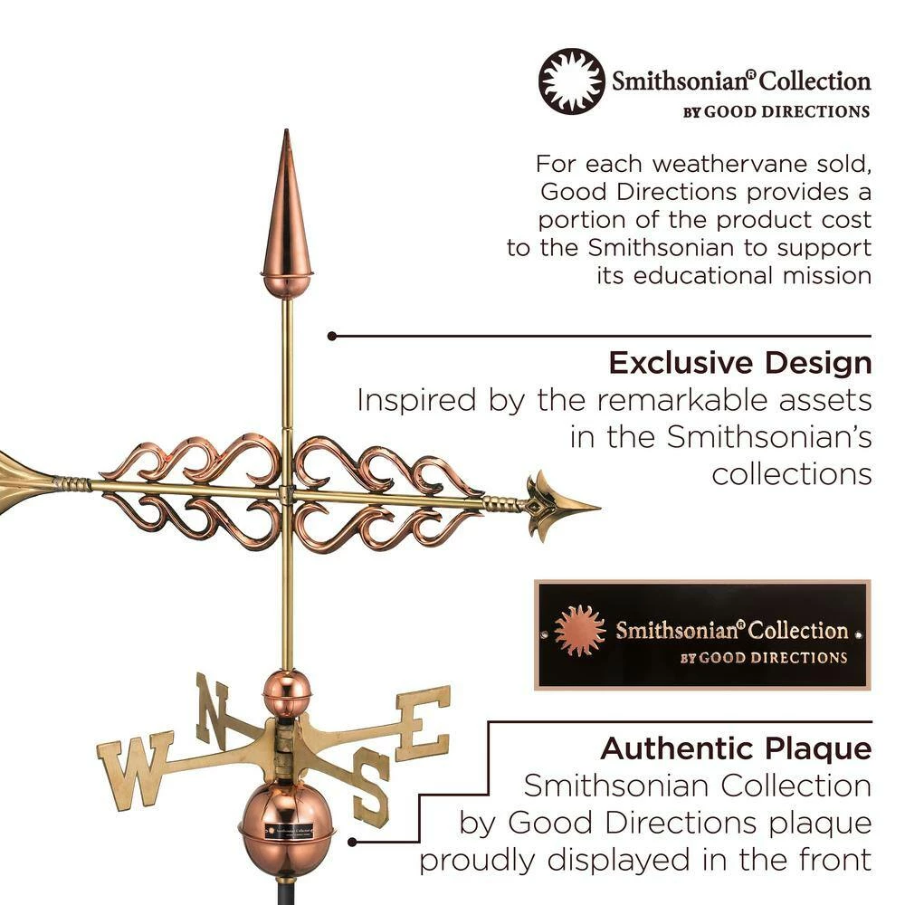 Good Directions Smithsonian Arrow Weathervane - Pure Copper 6 Good Directions Smithsonian Arrow Weathervane - Pure Copper - Image 4