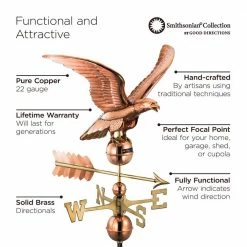 Good Directions Smithsonian Eagle Weathervane - Pure Copper 16 Good Directions Smithsonian Eagle Weathervane - Pure Copper -Cheap Good Directions Store good directions weathervanes 955p c3 1000