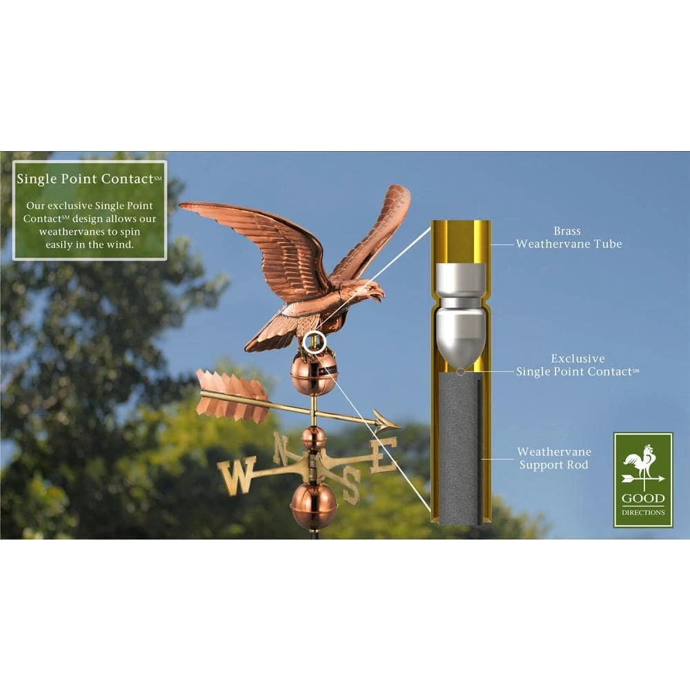 Good Directions Smithsonian Eagle Weathervane - Pure Copper 4 Good Directions Smithsonian Eagle Weathervane - Pure Copper - Image 2