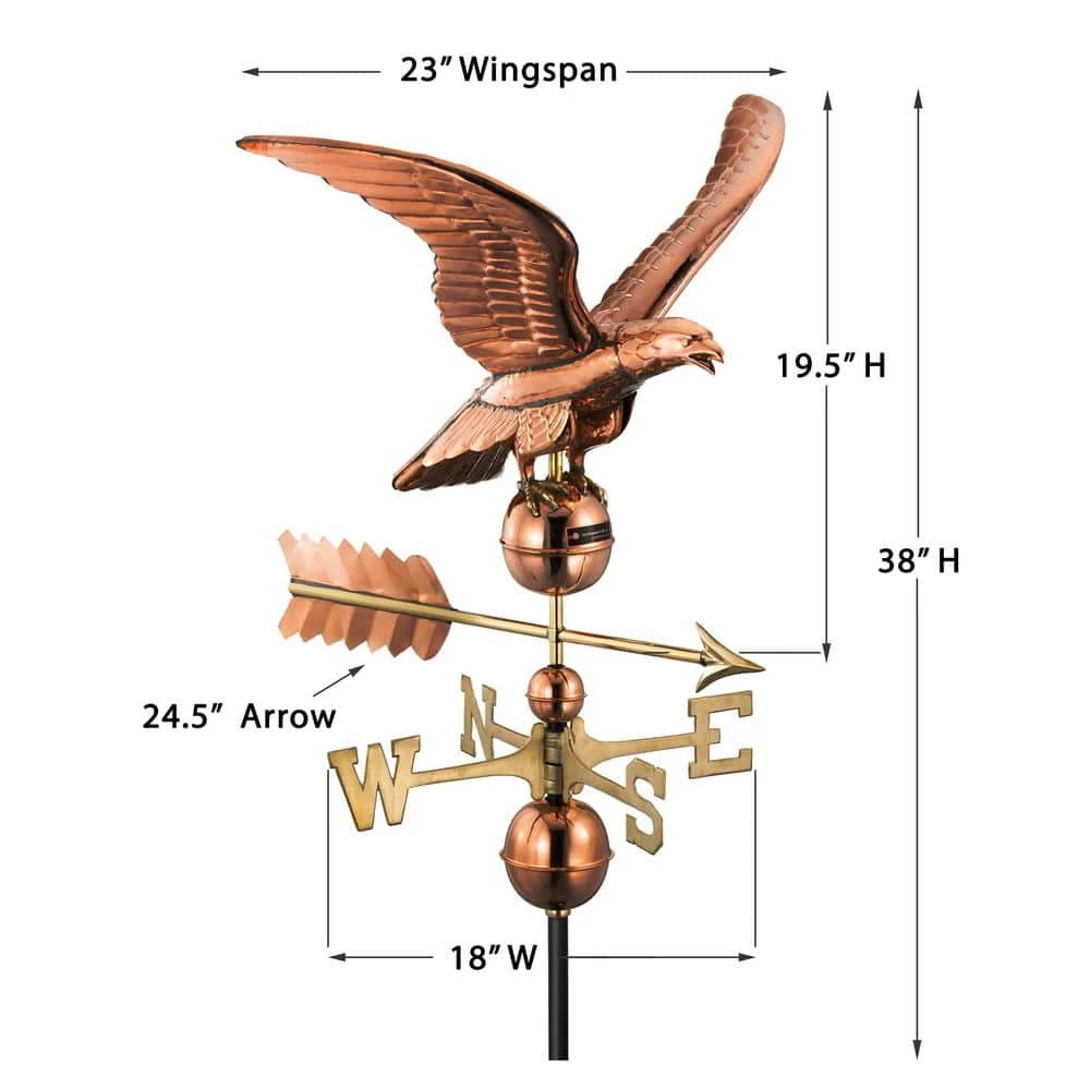 Good Directions Smithsonian Eagle Weathervane - Pure Copper 11 Good Directions Smithsonian Eagle Weathervane - Pure Copper - Image 9