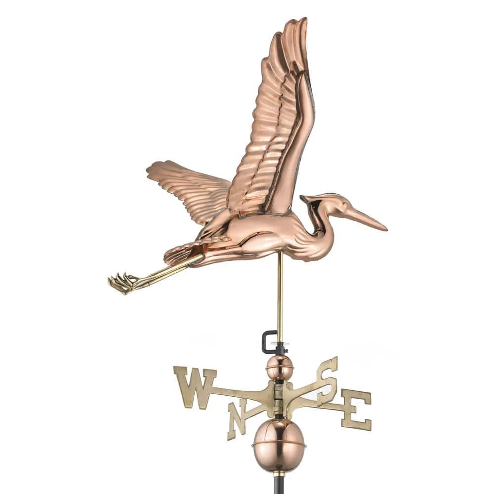 Good Directions Blue Heron Weathervane - Pure Copper 6 Good Directions Blue Heron Weathervane - Pure Copper - Image 4