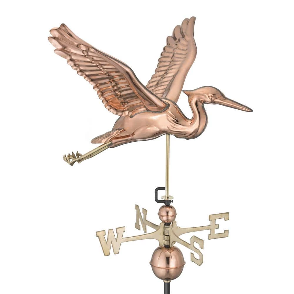 Good Directions Blue Heron Weathervane - Pure Copper 3 Good Directions Blue Heron Weathervane - Pure Copper
