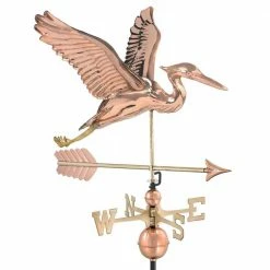 Good Directions Blue Heron with Arrow Weathervane-Pure Copper