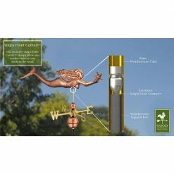 Good Directions Mermaid with Starfish Weathervane - Pure Copper -Cheap Good Directions Store good directions weathervanes 966p 4f 1000