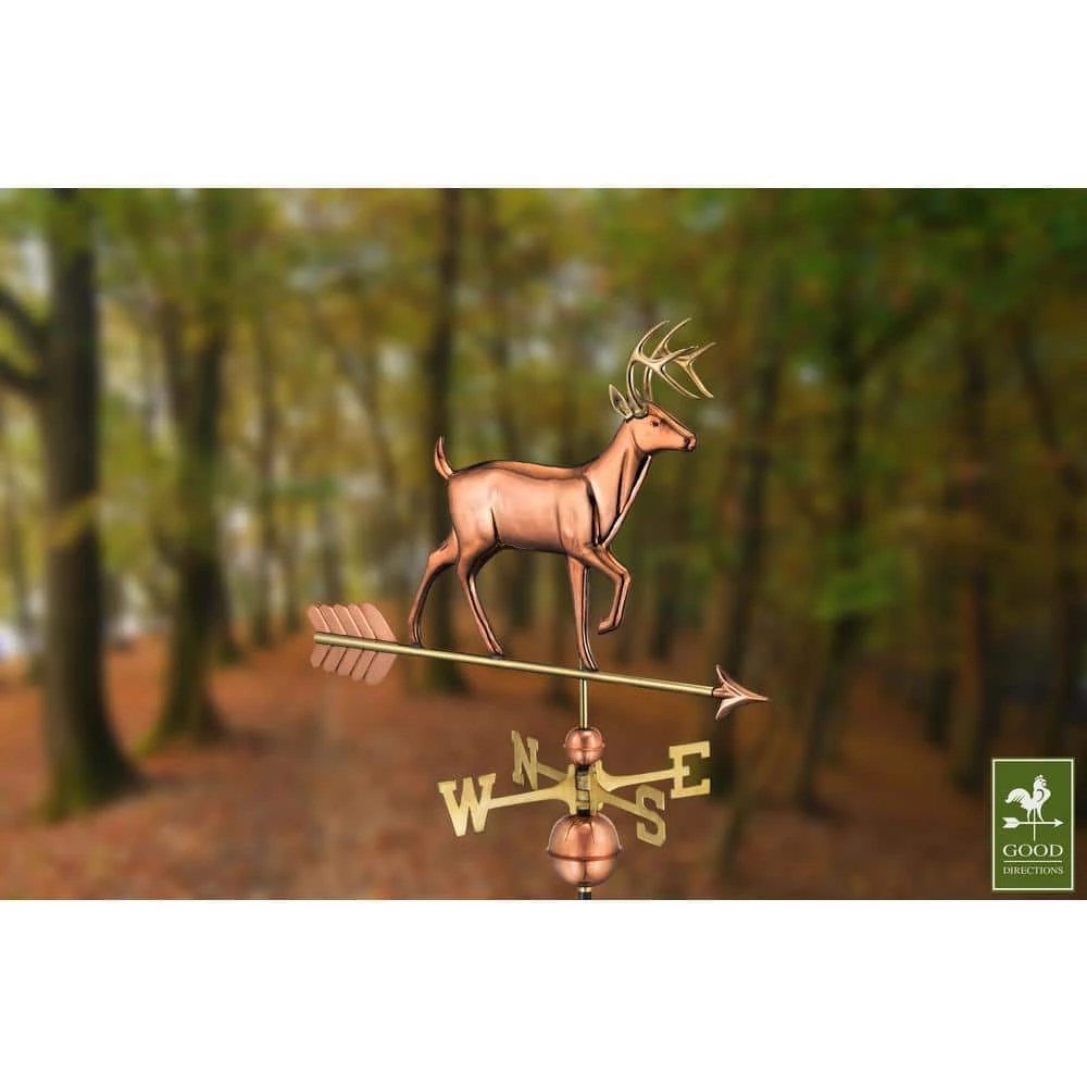 Good Directions White Tail Buck Weathervane - Pure Copper 7 Good Directions White Tail Buck Weathervane - Pure Copper - Image 5