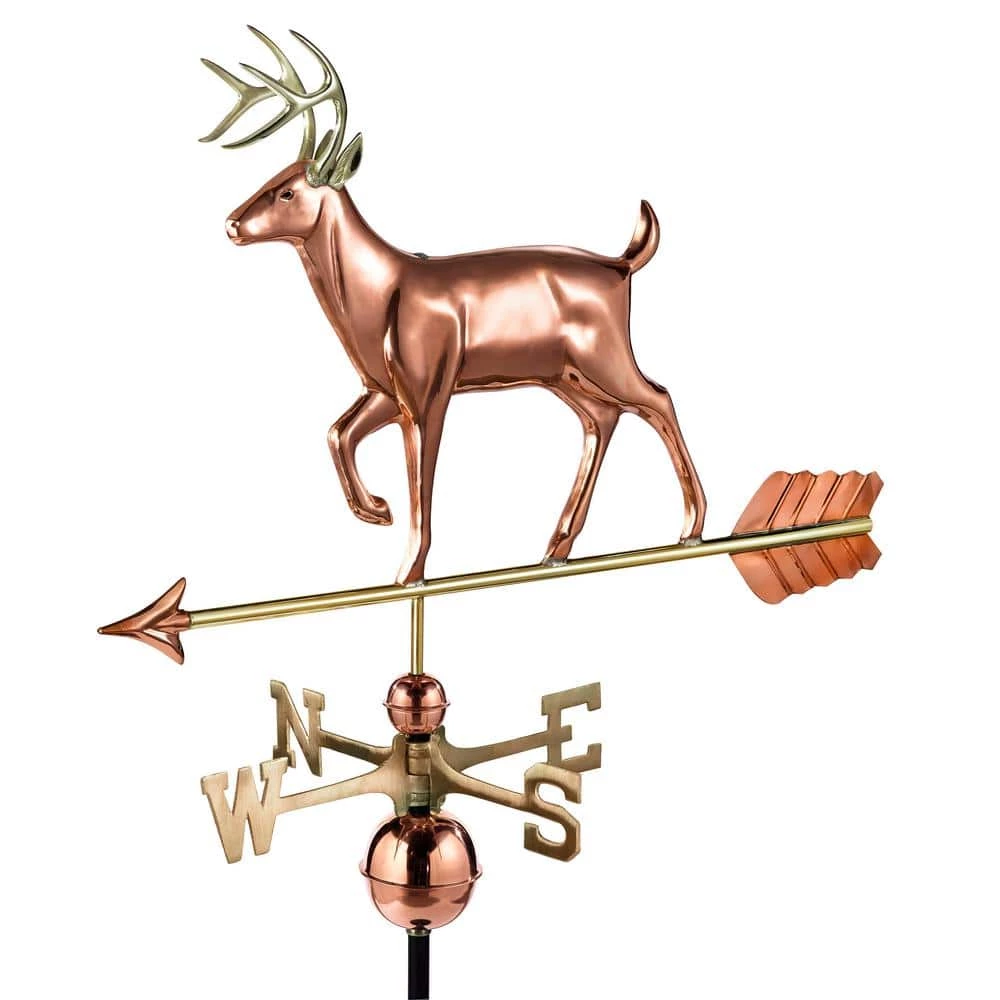 Good Directions White Tail Buck Weathervane - Pure Copper 3 Good Directions White Tail Buck Weathervane - Pure Copper