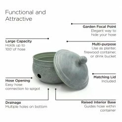 Key West Hose Pot with Lid - Blue Verde by Good Directions -Cheap Good Directions Store green good directions hose reels 457 458 1f 1000