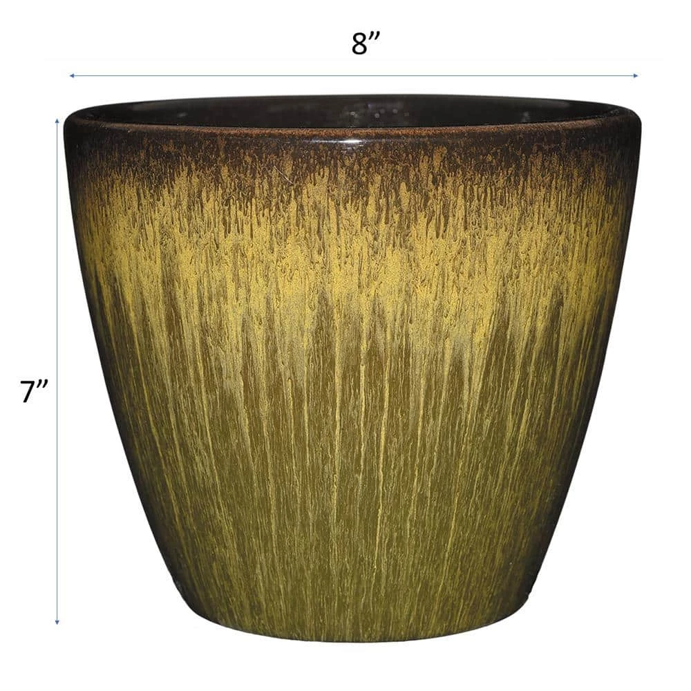 Classic Home & Garden Vogue 8 in. Willow Green Resin Planter 5 Classic Home & Garden Vogue 8 in. Willow Green Resin Planter - Image 3