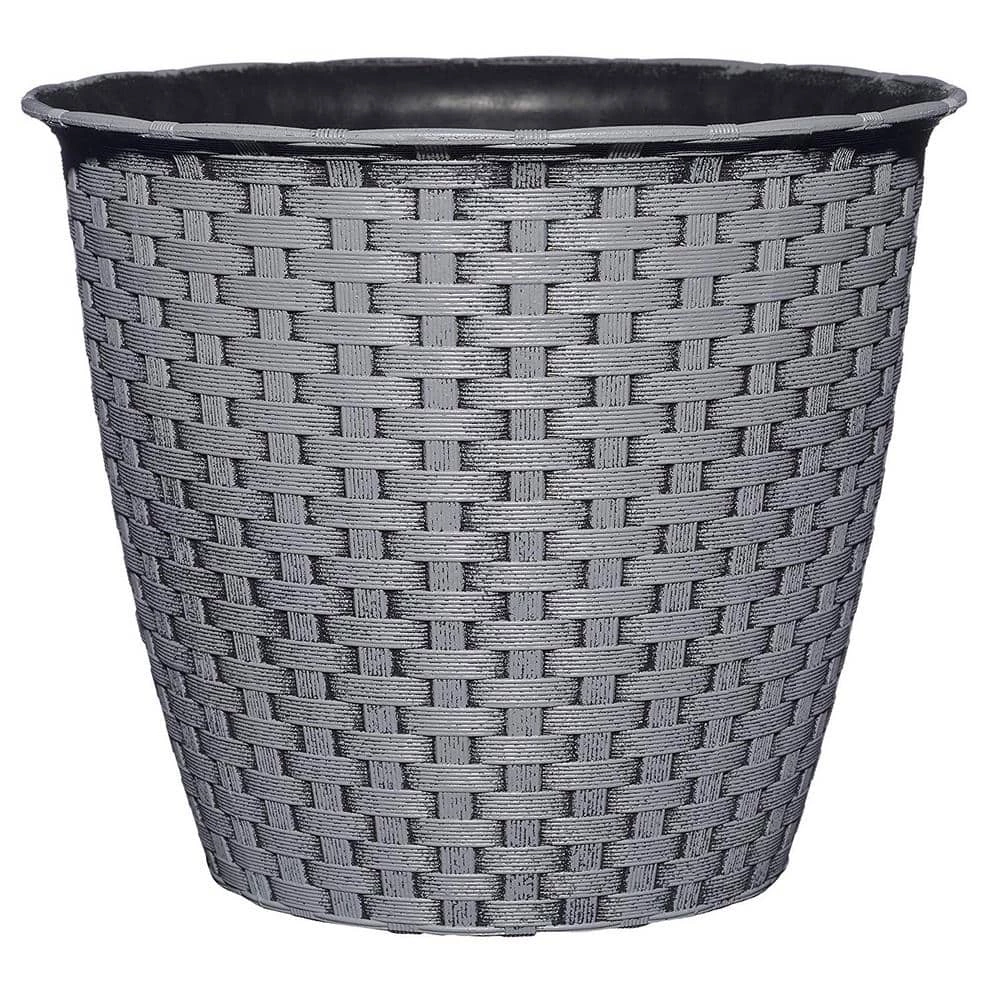 Classic Home & Garden Nantucket Resin Planter 8 in. Harbor Gray 3 Classic Home & Garden Nantucket Resin Planter 8 in. Harbor Gray