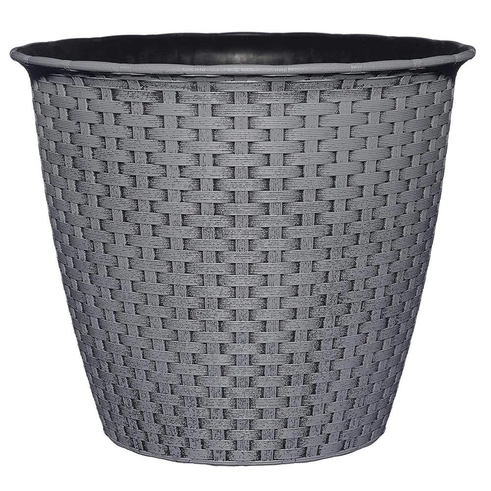 Classic Home & Garden Nantucket 10 in. Harbor Gray Resin Planter 3 Classic Home & Garden Nantucket 10 in. Harbor Gray Resin Planter