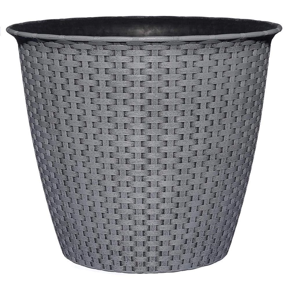 Classic Home & Garden Nantucket 12 in. Harbor Gray Resin Planter 3 Classic Home & Garden Nantucket 12 in. Harbor Gray Resin Planter