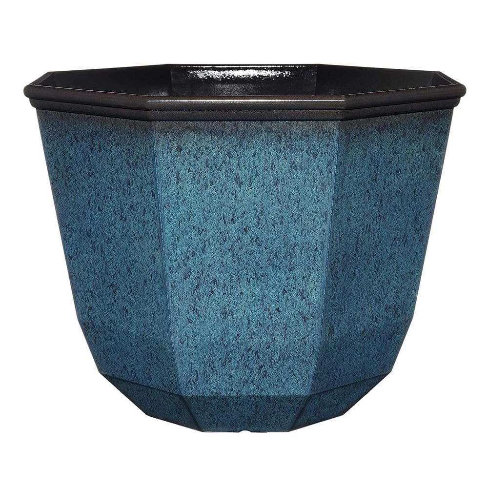 Classic Home & Garden 15 in. Indigo Speckle Shaina Resin Planter 3 Classic Home & Garden 15 in. Indigo Speckle Shaina Resin Planter