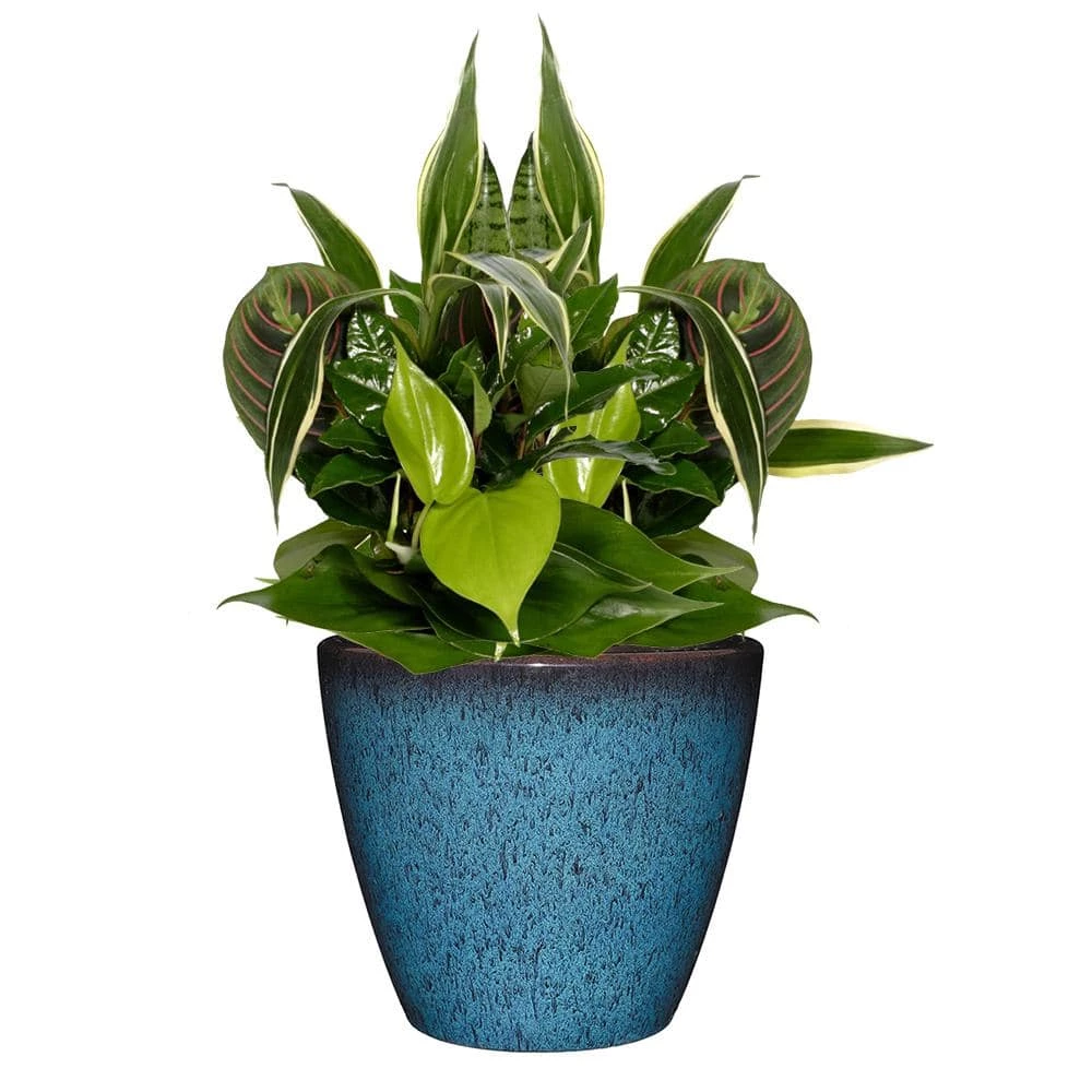 Classic Home & Garden Vogue 8 in. Indigo Speckle Resin Planter 5 Classic Home & Garden Vogue 8 in. Indigo Speckle Resin Planter - Image 3