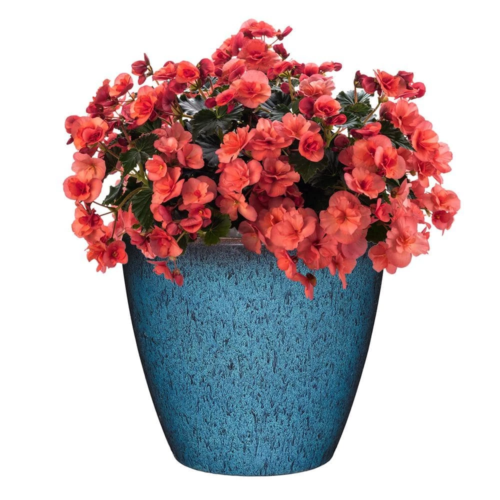 Classic Home & Garden Vogue 8 in. Indigo Speckle Resin Planter 4 Classic Home & Garden Vogue 8 in. Indigo Speckle Resin Planter - Image 2
