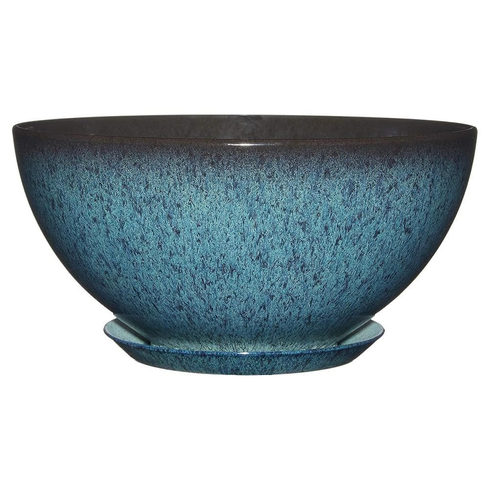 Classic Home & Garden 10 in. Indigo Speckle Rosie Bowl Resin Planter 4 Classic Home & Garden 10 in. Indigo Speckle Rosie Bowl Resin Planter - Image 2
