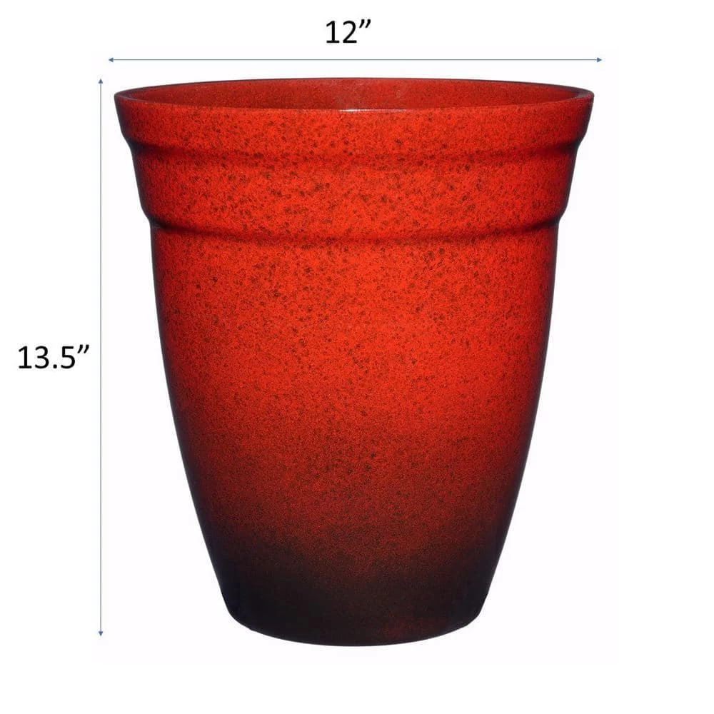 Classic Home & Garden 12 in. Lava Red Allaire Resin Planter 6 Classic Home & Garden 12 in. Lava Red Allaire Resin Planter - Image 4