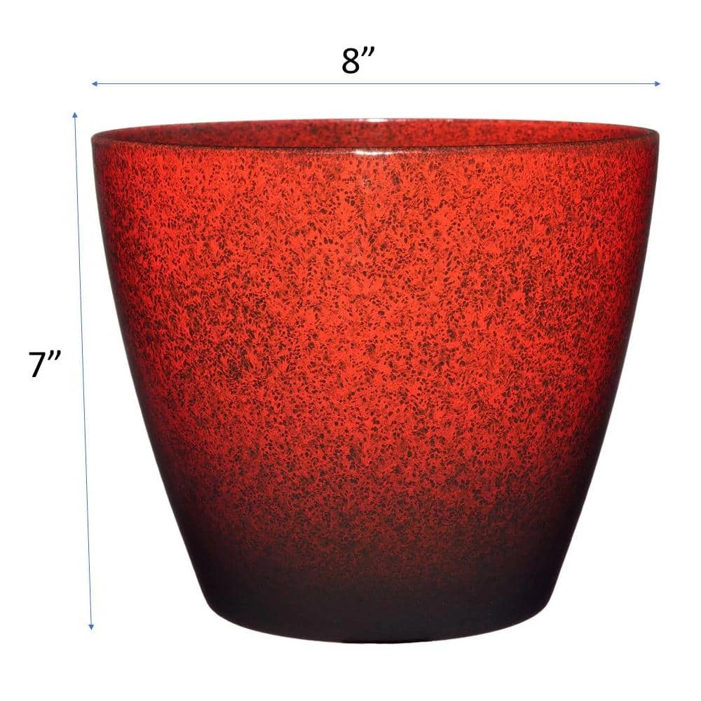 Classic Home & Garden Vogue 8 in. Lava Red Resin Planter 6 Classic Home & Garden Vogue 8 in. Lava Red Resin Planter - Image 4