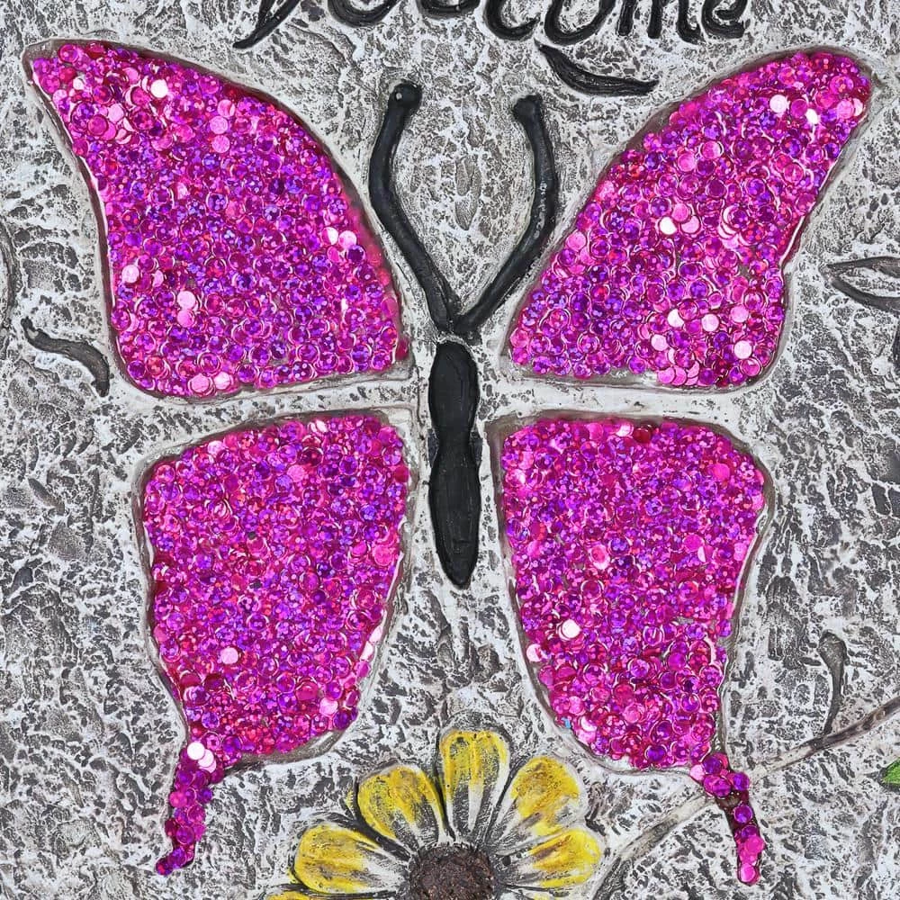 Exhart Dragonfly and Butterfly 9.65 in. x 0.79 in. x 9.65 in. Fliers Resin Step Stone (Set of 2 ) 7 Exhart Dragonfly and Butterfly 9.65 in. x 0.79 in. x 9.65 in. Fliers Resin Step Stone (Set of 2 ) - Image 5