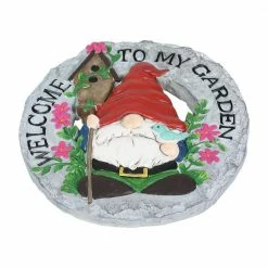Exhart Welcome to my Garden Gnome Hand Painted 9.88 in. x 9.72 in. x 1.18 in. Welcome Garden Birdhouse Resin Step Stone 12 Exhart Welcome to my Garden Gnome Hand Painted 9.88 in. x 9.72 in. x 1.18 in. Welcome Garden Birdhouse Resin Step Stone -Cheap Good Directions Store multicolor exhart stepping stones 72937 rs 1f 1000