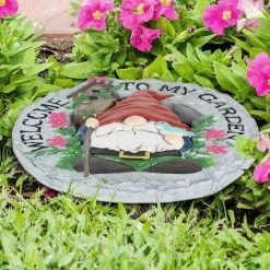 Exhart Welcome to my Garden Gnome Hand Painted 9.88 in. x 9.72 in. x 1.18 in. Welcome Garden Birdhouse Resin Step Stone 14 Exhart Welcome to my Garden Gnome Hand Painted 9.88 in. x 9.72 in. x 1.18 in. Welcome Garden Birdhouse Resin Step Stone -Cheap Good Directions Store multicolor exhart stepping stones 72937 rs fa 1000