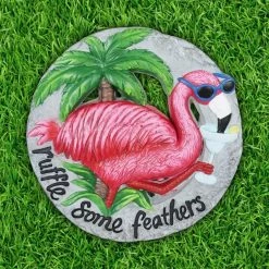 Exhart Flamingo with Ruffle Some Feathers Message Hand Painted 10.12 in. x 9.84 in. x 1.14 in. Resin Step Stone 17 Exhart Flamingo with Ruffle Some Feathers Message Hand Painted 10.12 in. x 9.84 in. x 1.14 in. Resin Step Stone -Cheap Good Directions Store multicolor exhart stepping stones 72939 rs 31 1000