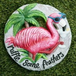 Exhart Flamingo with Ruffle Some Feathers Message Hand Painted 10.12 in. x 9.84 in. x 1.14 in. Resin Step Stone 16 Exhart Flamingo with Ruffle Some Feathers Message Hand Painted 10.12 in. x 9.84 in. x 1.14 in. Resin Step Stone -Cheap Good Directions Store multicolor exhart stepping stones 72939 rs 76 1000