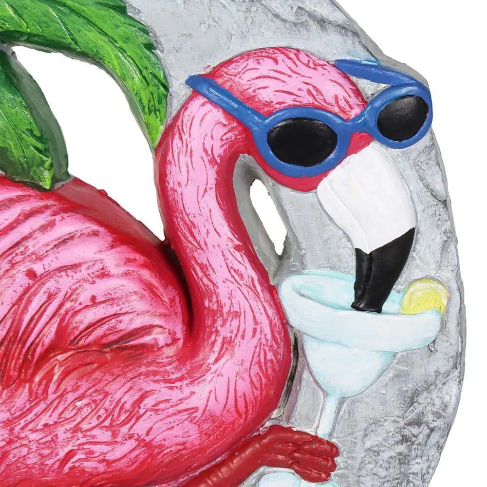 Exhart Flamingo with Ruffle Some Feathers Message Hand Painted 10.12 in. x 9.84 in. x 1.14 in. Resin Step Stone 4 Exhart Flamingo with Ruffle Some Feathers Message Hand Painted 10.12 in. x 9.84 in. x 1.14 in. Resin Step Stone - Image 2