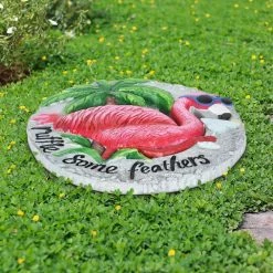 Exhart Flamingo with Ruffle Some Feathers Message Hand Painted 10.12 in. x 9.84 in. x 1.14 in. Resin Step Stone 15 Exhart Flamingo with Ruffle Some Feathers Message Hand Painted 10.12 in. x 9.84 in. x 1.14 in. Resin Step Stone -Cheap Good Directions Store multicolor exhart stepping stones 72939 rs fa 1000