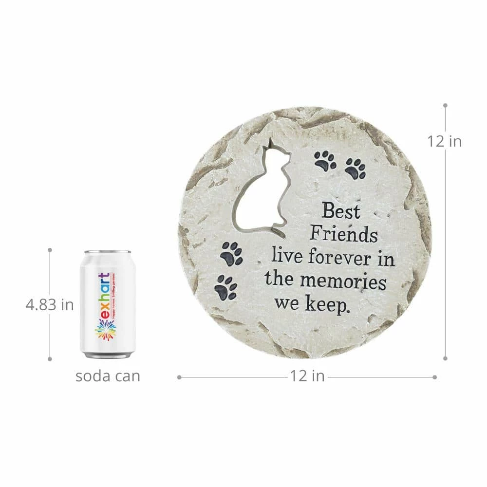 Exhart Cat Memorial Marker 11.75 in. x 11.75 in. x 0.875 in. Cat Memorial Magnesium Step Stone 6 Exhart Cat Memorial Marker 11.75 in. x 11.75 in. x 0.875 in. Cat Memorial Magnesium Step Stone - Image 4