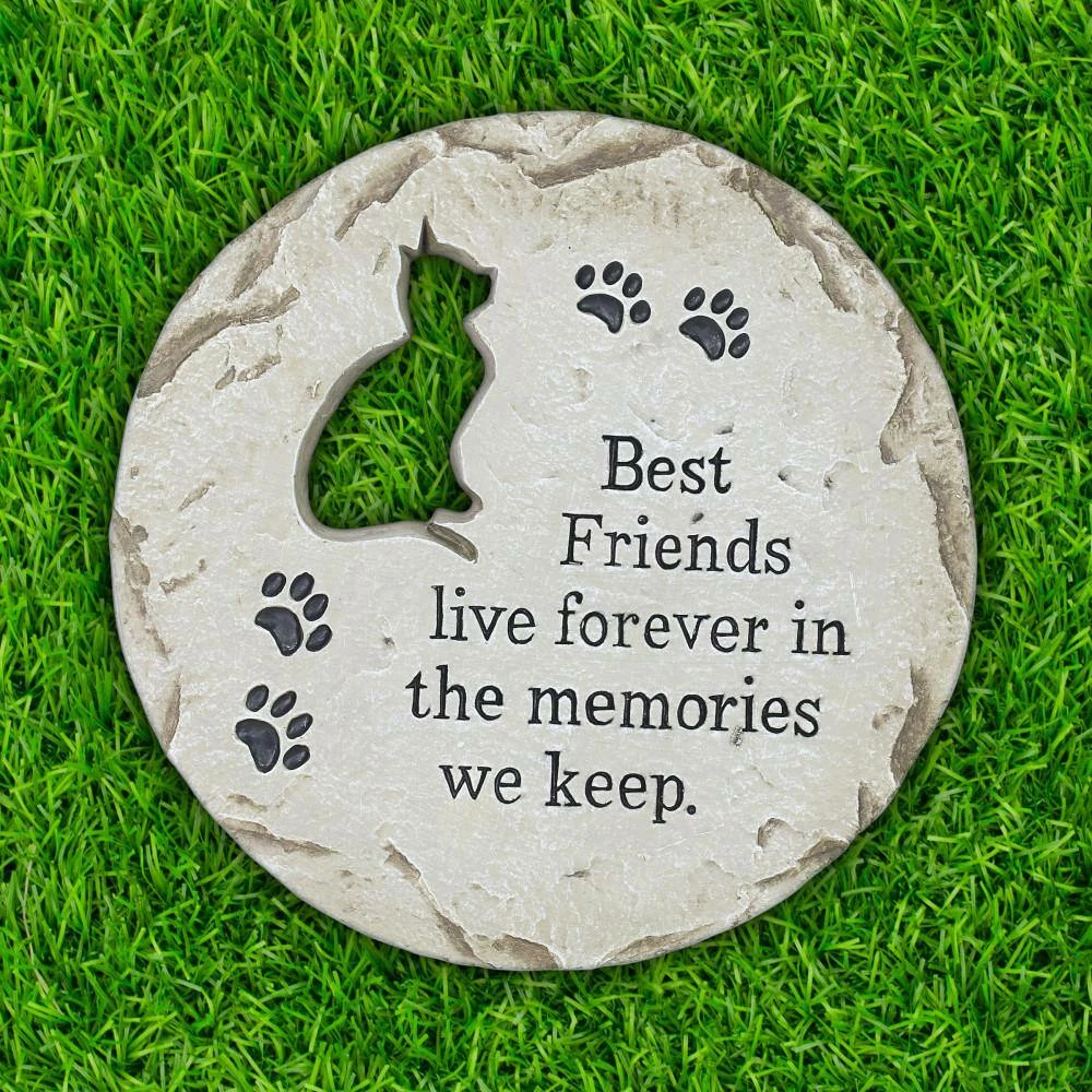 Exhart Cat Memorial Marker 11.75 in. x 11.75 in. x 0.875 in. Cat Memorial Magnesium Step Stone 9 Exhart Cat Memorial Marker 11.75 in. x 11.75 in. x 0.875 in. Cat Memorial Magnesium Step Stone - Image 7