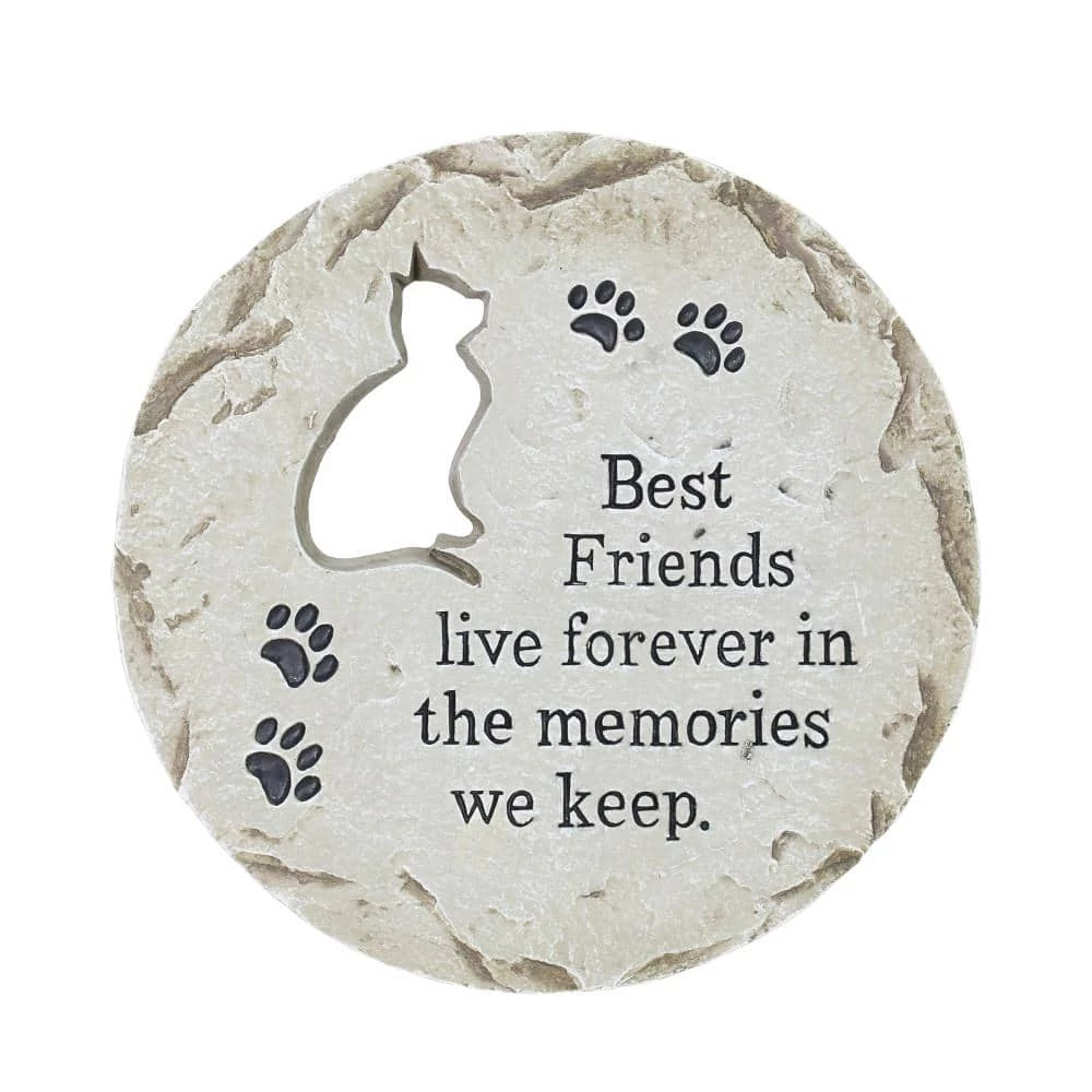 Exhart Cat Memorial Marker 11.75 in. x 11.75 in. x 0.875 in. Cat Memorial Magnesium Step Stone 3 Exhart Cat Memorial Marker 11.75 in. x 11.75 in. x 0.875 in. Cat Memorial Magnesium Step Stone