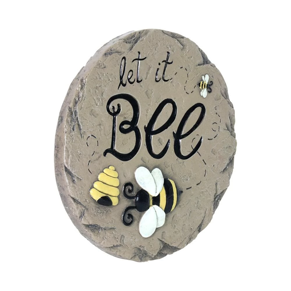 Exhart Let It Bee 9.84 in. x 9.84 in. x 0.87 in. Bee Magnesium Step Stone 7 Exhart Let It Bee 9.84 in. x 9.84 in. x 0.87 in. Bee Magnesium Step Stone - Image 5