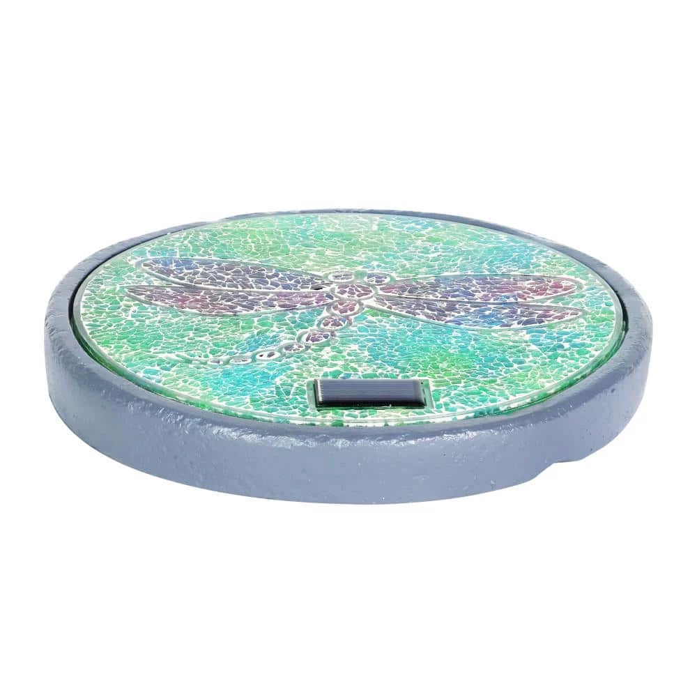 Exhart Solar Mosaic Dragonfly 10.04 in. x 10.04 in. x 1.57 in. Dragonfly Resin Step Stone 7 Exhart Solar Mosaic Dragonfly 10.04 in. x 10.04 in. x 1.57 in. Dragonfly Resin Step Stone - Image 5