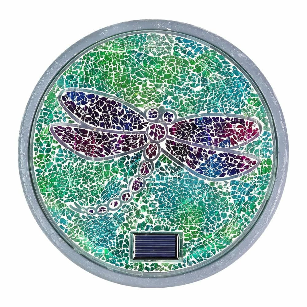 Exhart Solar Mosaic Dragonfly 10.04 in. x 10.04 in. x 1.57 in. Dragonfly Resin Step Stone 3 Exhart Solar Mosaic Dragonfly 10.04 in. x 10.04 in. x 1.57 in. Dragonfly Resin Step Stone