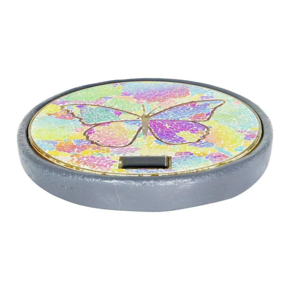 Exhart Solar Mosaic Butterfly 10.04 in. x 10.04 in. x 1.57 in. Butterfly Resin Step Stone 9 Exhart Solar Mosaic Butterfly 10.04 in. x 10.04 in. x 1.57 in. Butterfly Resin Step Stone - Image 7