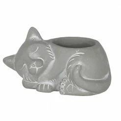 Classic Home & Garden Large Natural Cement Sleeping Cat Planter