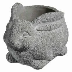 Classic Home & Garden Cement Buddies Large Natural Cement Rabbit Planter