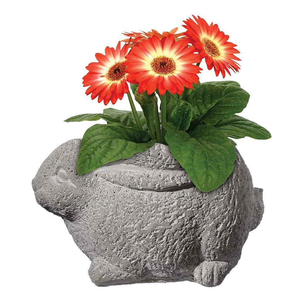 Classic Home & Garden Cement Buddies Large Natural Cement Rabbit Planter 4 Classic Home & Garden Cement Buddies Large Natural Cement Rabbit Planter - Image 2