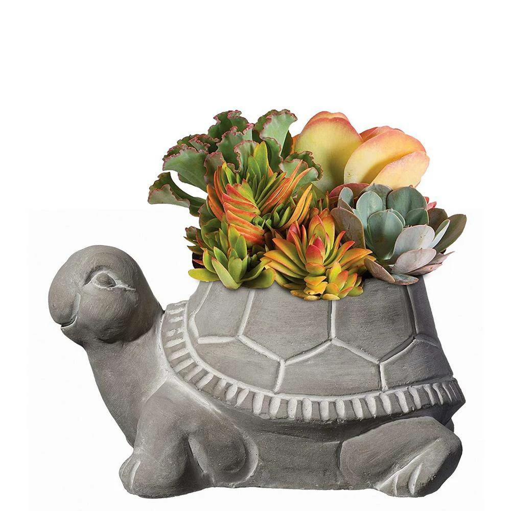 Classic Home & Garden Large Natural Cement Turtle Planter 5 Classic Home & Garden Large Natural Cement Turtle Planter - Image 3