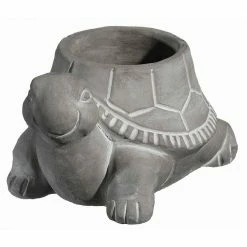 Classic Home & Garden Large Natural Cement Turtle Planter
